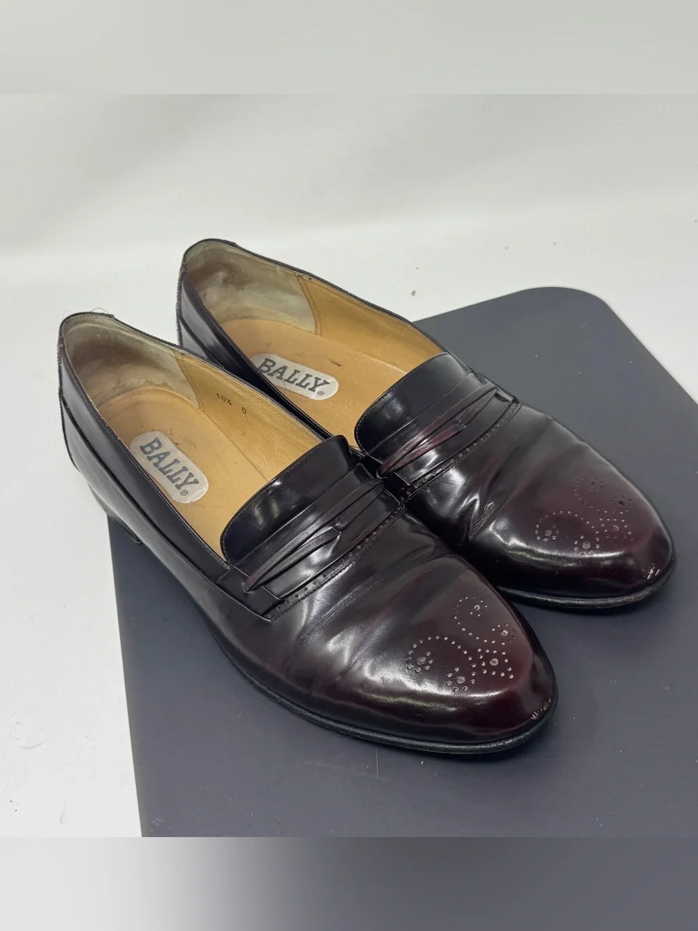 Vintage BALLY Burgundy Slip On Loafers - Burgundy Size 10.5